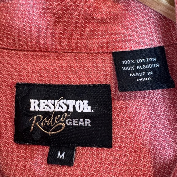 RESISTOL RODEO GEAR Men's Red Button-Down Shirt - Picture 5 of 5